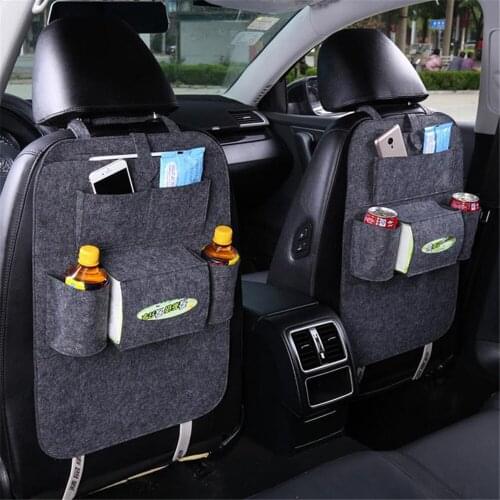 55x41cm Multi-Pocket Car Seat Back Organizer Wool Felt Storage Container Hanging Box Vehicle Storage Bag Car-styling