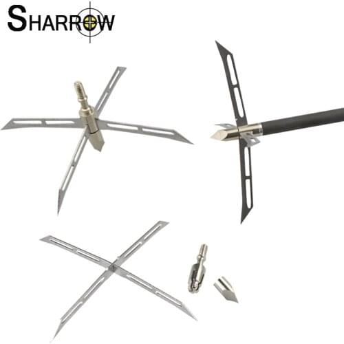 6/12pcs High Quality Archery Arrowheads Sharp 4 Blade Broadheads Stainless Steel 186grain Hunting Arrow Heads Replaceable Shoot