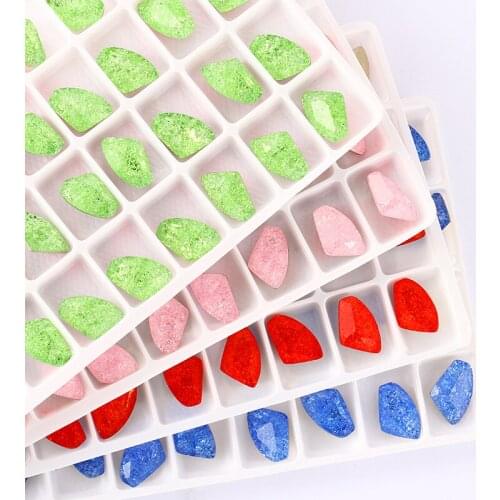 9X14mm Rhinestone Ice Flowers K9 Glass Crystal Ice Flowers ice axe Pointback Fancy Stone Crystal Rhinestone ice jew