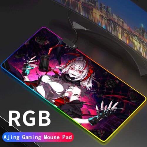 Arknights Custom DIY Pattern RGB Glow Mouse Pad Gamer Mousepad LED Light USB Wired Non-Slip Mice Mat