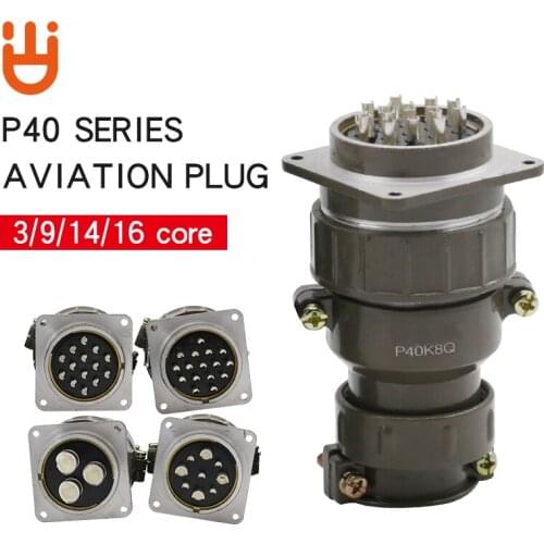 Aviation plug socket round connector P40 series 3.9.14.16core diameter 40MM