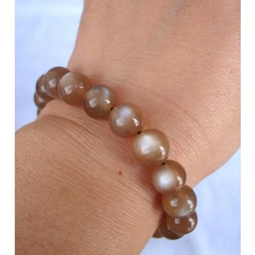 Free Shipping Natural Moonstone Round Beads Stretch Bracelet Women Man Jewelry Accessories Weddings Parties Birthday Gift