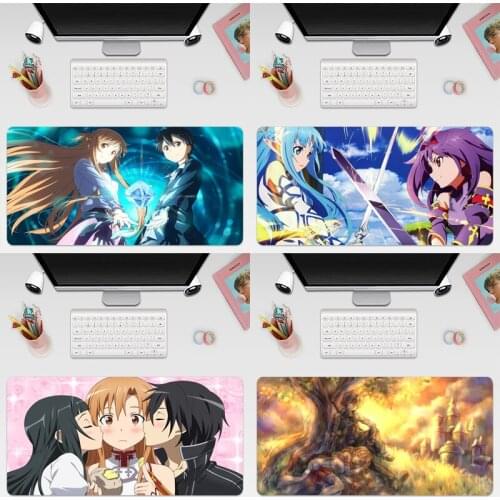Sword Art Online Anime Large Keyboard Cover Non-Slip Rubber Base Computer Carpet Desk Mat PC Game Mouse Pad