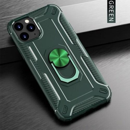 For iPhone 11 Pro Max 11Pro XS Max XS XR X 7 8 6 6S Plus Case Armor Shockproof Finger Ring Stand Holder Soft Back Cover Funda