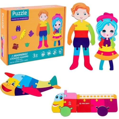 3D Wooden Jigsaw Animal Montessori Puzzle for Kids Toddler, Number & Color Block Game Puzzles, Educational Toys for Kids 2-4