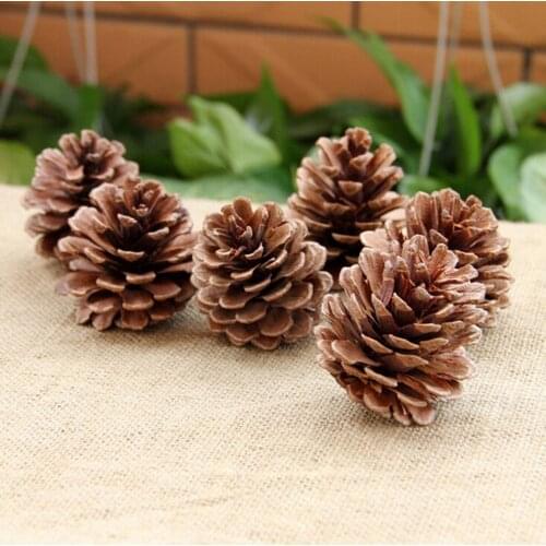 10pcs/Set Wood Pinecone Balls For Home Office Party Decoration Ornament Christmas Tree Hanging Pine Cones 2-3cm 4-5cm