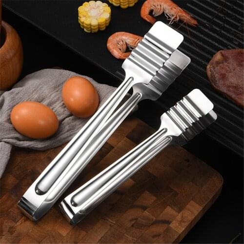 Stainless Steel Bbq Food Tongs Anti Heat Bread Clip Pastry Clamp Barbecue Tongs Kitchen Utensils Cooking Kitchen Accessories