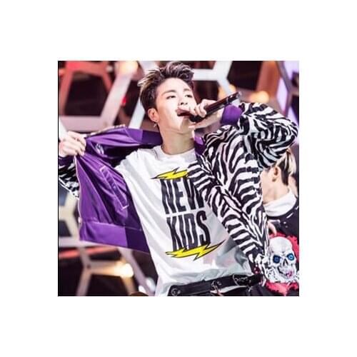 Summer Kpop Ikon New Album New Kids Lightning Printing O Neck T-shirt for Fans Supportive Short Sleeve Unisex T Shirt