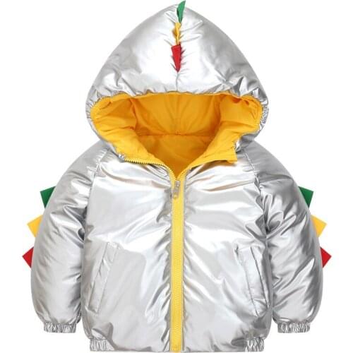 New autumn and winter thickening cartoon dinosaur coat cotton coat for boys girls children baby cotton coat