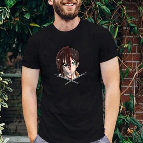 Japanese Anime Attack on Titan Giant T-shirt Newest Fashion Anime Shirt Womens Cotton Short-sleev Harajuku O-neck Hipster Tops