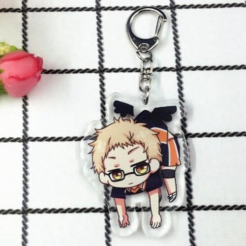 Haikyuu! Karasuno Nekoma Anime Karasuno High School Doomed Battle Metal Keychain for Unisex Keyring Pendant Key Chains Kids Gift