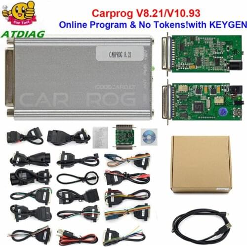 2020 Top quality Auto repair tool CARPROG V10.05 V10.9 Or V8.21 Online Version programmer 74hc125 chip car prog With 21 Adapters