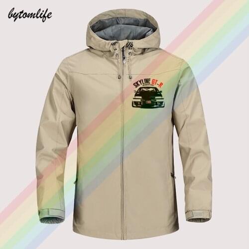 Classic GTR Nissan GTR R32 Jacket Men Lightweight Hooded Zipper Waterproof Coat Windproof Outdoor Sportswear Asian Size