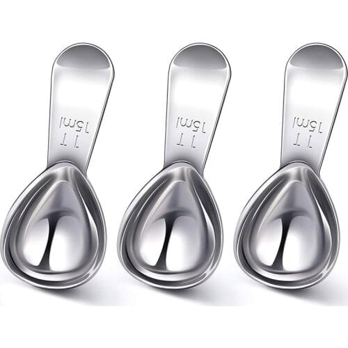 3 Pieces Coffee Scoop Stainless Steel Coffee Scoops Short Handle 1 Tablespoon Measuring Spoons for Coffee Tea Sugar