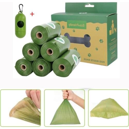 Pet Dog Poop Bags Dispenser Eco-friendly Degradable Puppy Cat Pooper Scooper Bag Small Rolls Pet Outdoor Cleaning Supplies
