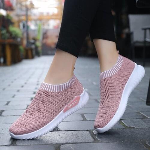 Summer Mesh Womens Vulcanized Shoes Slip On Women Sneakers Flats Shoes Breathable Ladies Loafers Walking Shoes Zapatillas Mujer