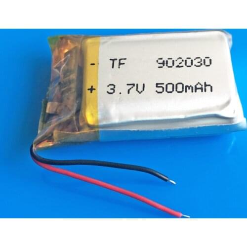 3.7V 500mAh 902030 lipo polymer lithium rechargeable li-ion battery for MP3 MP4 GPS DVD bluetooth recorder headset e-book camera