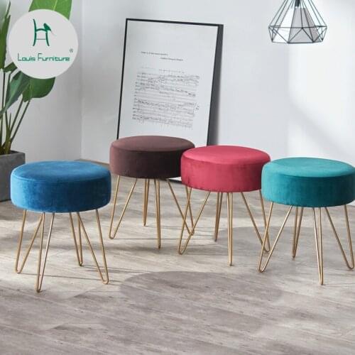 Louis Fashion Stools Ottomans Nordic Iron Art Dressing Chair Modern Minimalist Shoes Sofa Side