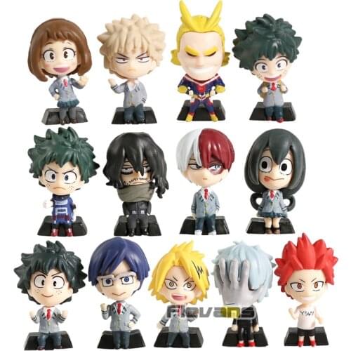 My Hero Academia Izuku Midoriya Katsuki Bakugo Ochaco Uraraka Shota Aizawa Tomura Shigaraki Mini PVC Figures Toy Set