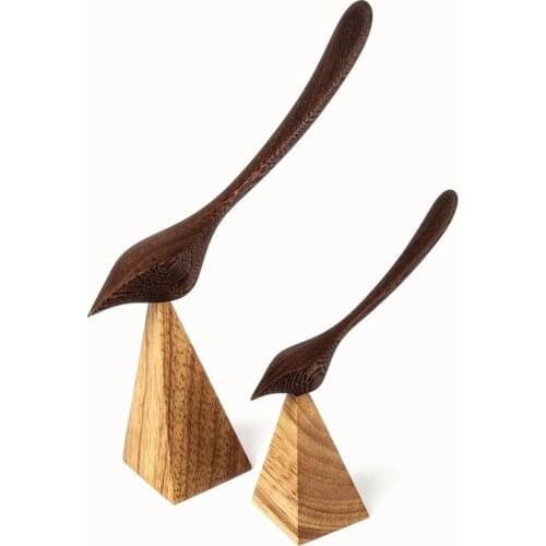 Set of 2 pieces Bubinga Wood Birds