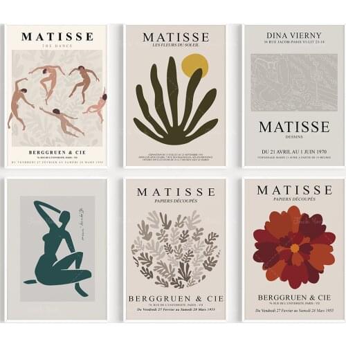 Henri Matisse Set of 6 Prints, Gallery Wall Set, Exhibition Wall Art, Matisse Print, Poster Set, Museum Art Set