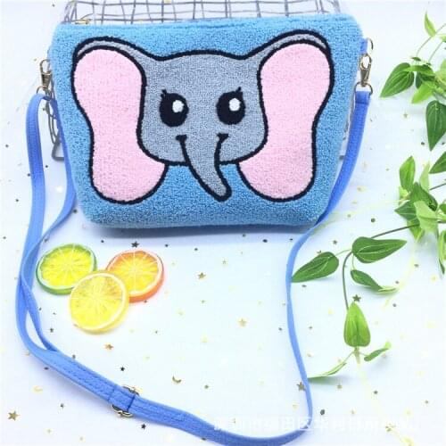 Disney cartoon new ladies fashion plush embroidery pu shoulder messenger mobile phone coin purse wild portable lipstick bag