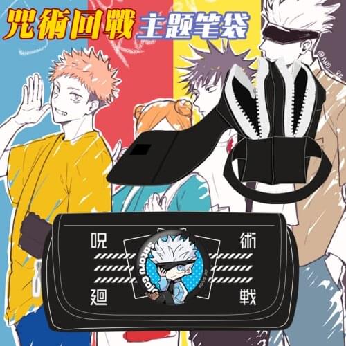 Jujutsu Kaisen Itadori Yuji Gojo Satoru Fushiguro Megumi Pen Bag Stationery Student High Capacity Pencil Case Storage Bag