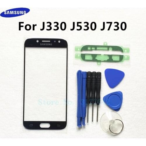 Front Outer Glass Lens Panel Replacement For Samsung Galaxy J3 J5 J7 2017 J330 J530 J730 LCD touch screen + Sticker + Tools