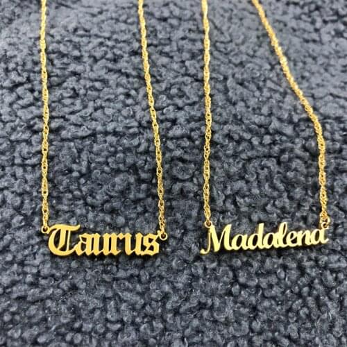 Personalized Water Wave Chain Name Necklace Custom Stainless Steel Pendant Choker Necklaces For Women Best Friend Gifts