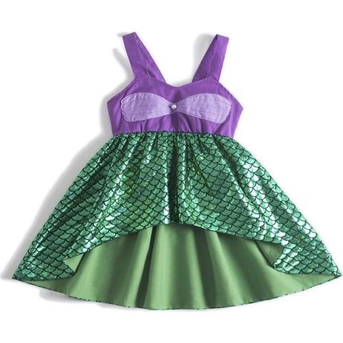 Elsa dress purple dress baby white dress for kids girls baby girl one year birthday dress baby girl party dress ariel mermaid