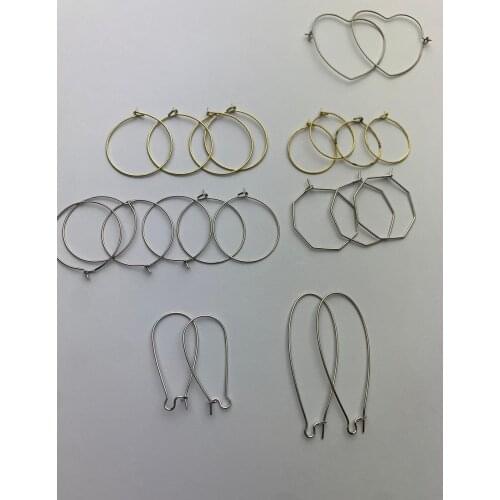 10 pcs Gold plated steel earrings. earring wire. woman earrings. necklace. lady fashion earrings