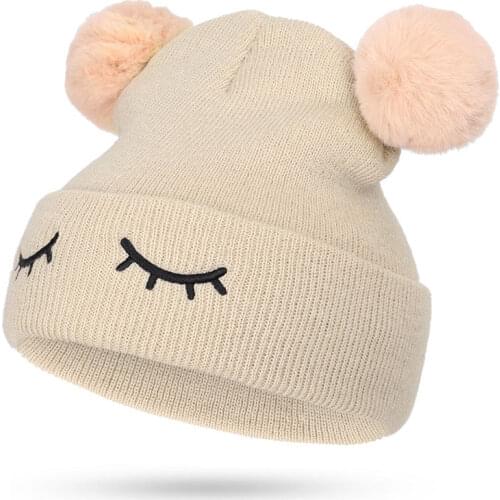 Lovely Pompom Baby Hat Winter Warm Knitted Newborn Bonnet Infant Boy Girl Beanie Cap