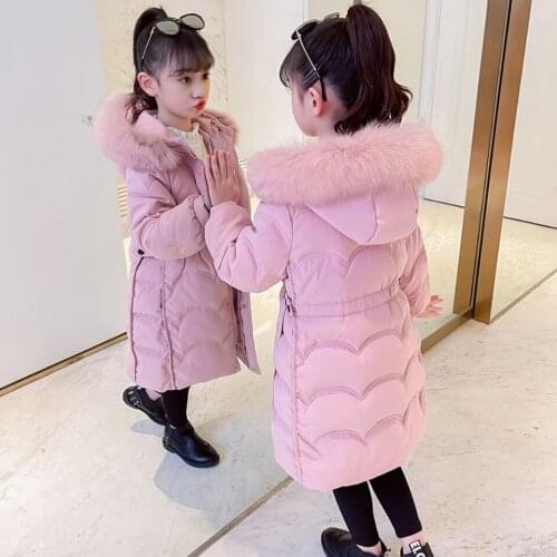 New Fashion Winter Parkas With Hoodies Baby Girls Outerwear Solid Color Down Cotton Coats Warm Cute Winter Baby Girl Clothes