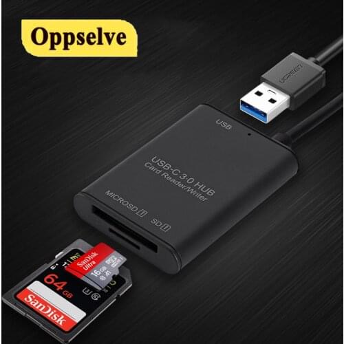 SD Card Reader 3 In 1 USB 3.0 to Type C to Micro USB Flash Drive Cardreader Adapter USB SD Smart Memory Card Reader For iPad Pro