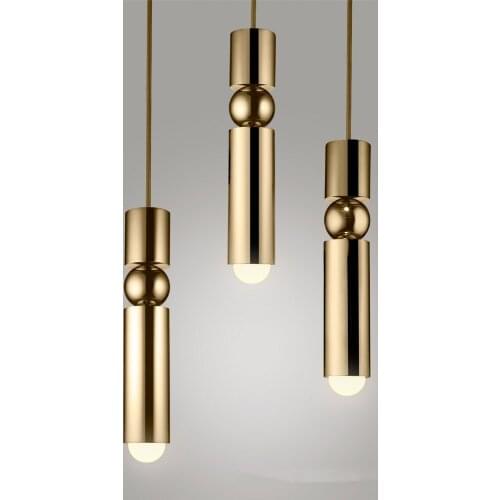 Nordic Minimalist Restaurant Bar Counter Window Personality Single Head Bedroom Bedside Art Gold/Black Chandelier Lamps