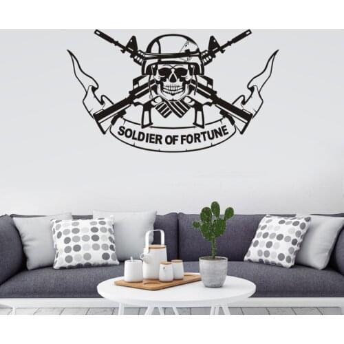 Soldier M16 Rifle Skull Skull Sticker Punk Death Decal Devil Car Art Wall Decals Parede Decor Mural Mercenary Sticker Decal