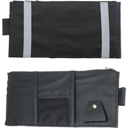 Light Barrier Car Sun Visor Organizer Storage Clip Sunshade Storage Bag With Zipper, Car Interior Accessories Sunglasses
