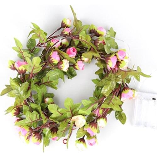 Battery Powered Led Rose Flower String Lights for Valentines Day Wedding Christmas Ins room Garland Outdoor Garden Decorations