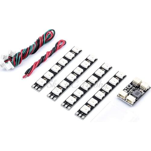WS2812 LED Strip Light 2-6S 7 Colors Switchable with LED Controller Board for FPV RC Drone - 4pcs/lot