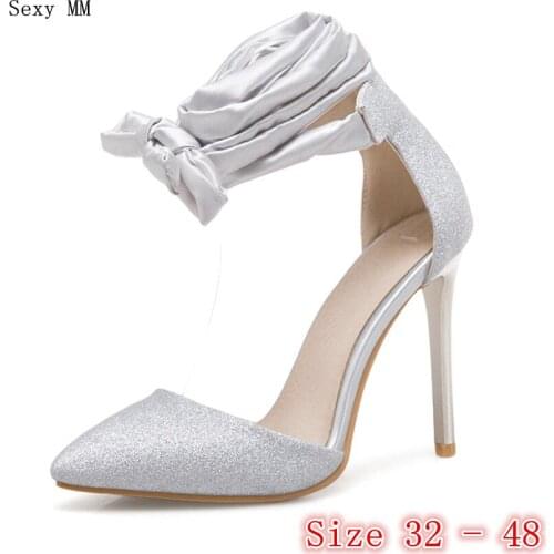 Summer High Heels Women Pumps High Heel Shoes Stiletto Woman Wedding Shoes Small Plus Size 32 33 - 40 41 42 43 44 45 46 47 48