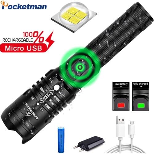 6500lumens led flashlight Ultra Bright xhp50.2 most powerful usb torch Zoomable lantern 18650 Best Camping fishing hunting lamp