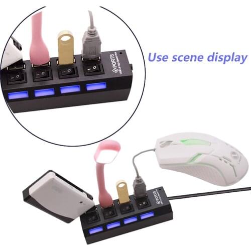 USB 2.0 Hub USB Hub 2.0 Multi USB Splitter Hub Use Power Adapter 4/7 Port Multiple Expander 2.0 USB Hub with Switch for PC