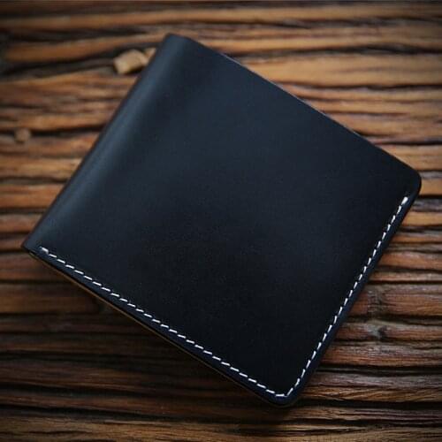 Vintage Retro Purse Holder Vegetable Tanned Leather Wallet Men Leather Slim Card Holder Wallet