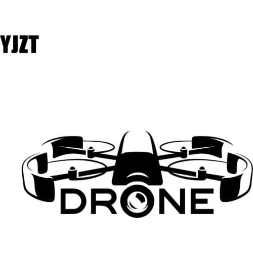YJZT 16CM*6CM Vinyl Decal Drone Racing UAV Newest Technologies Car Stickers Black/Silver C3-0149
