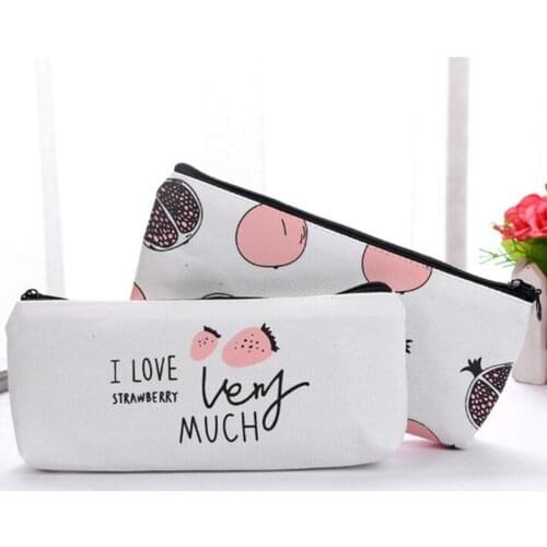M206 Women Purses Canvas Fruit Pomegranate Coin Purse Pen Bag Gifts For Women And Girls Wholesale