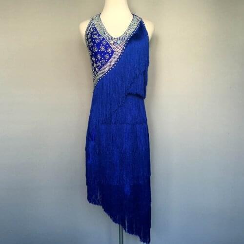 New style latin dance costume sexy tassel stones latin dance dress for women latin dance competition dresses A54 S-4XL