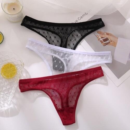 1PC Sexy Panties Women G-String Thong Lace Underwear Pantys Low-Waist Female Underpants Mesh Perspective Briefs Lingerie