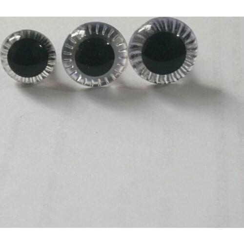 100pcs/lot new 12mm/14mm/15m clear round glitter toy safety eyes & white hard washer for diy doll findings--size option