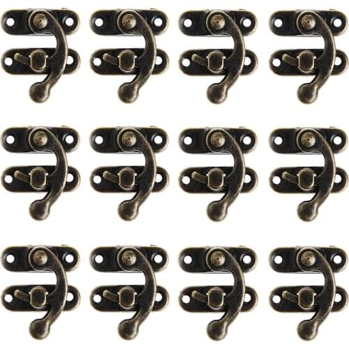 12X Antique Decorative Jewelry Gift Wine Wooden Box Hasp Latch Hook + Screws Hot