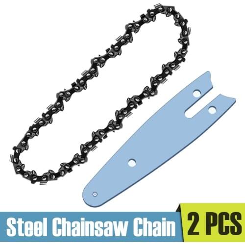 2Pcs 4 Inch Mini Steel Chainsaw Chain Lightweight Guide Chain Suitable for 4 Inch Cordless Electric Chain Saw Semi Chisel Tools